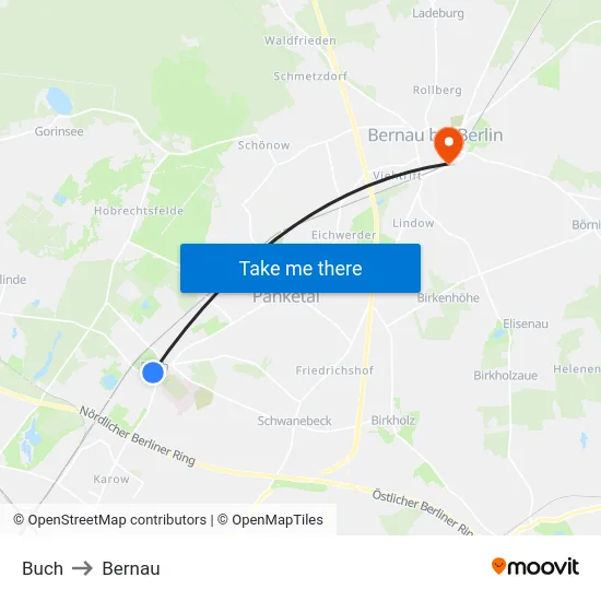 Buch to Bernau map
