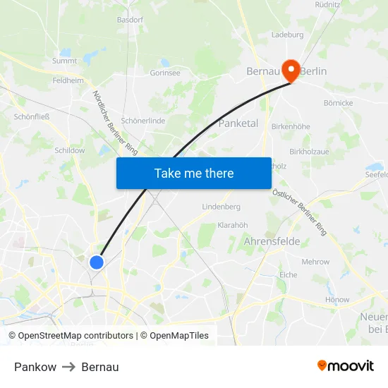 Pankow to Bernau map