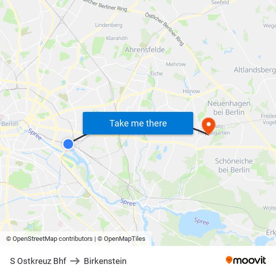 S Ostkreuz Bhf to Birkenstein map