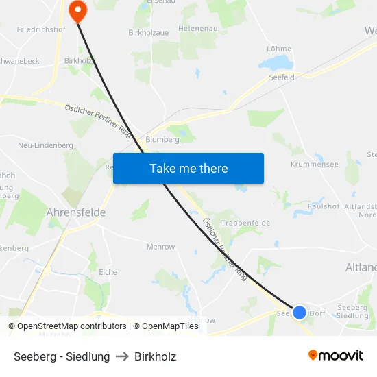 Seeberg - Siedlung to Birkholz map