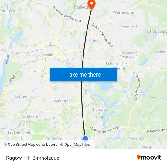 Ragow to Birkholzaue map
