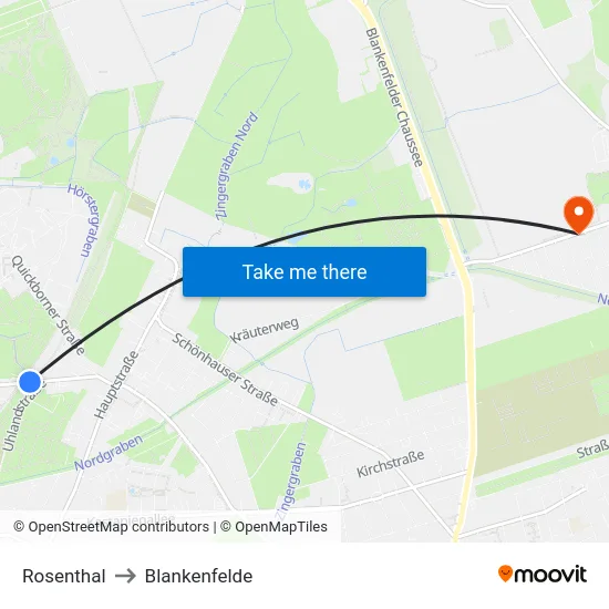Rosenthal to Blankenfelde map