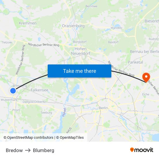 Bredow to Blumberg map