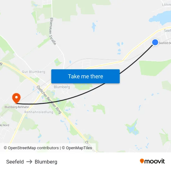 Seefeld to Blumberg map
