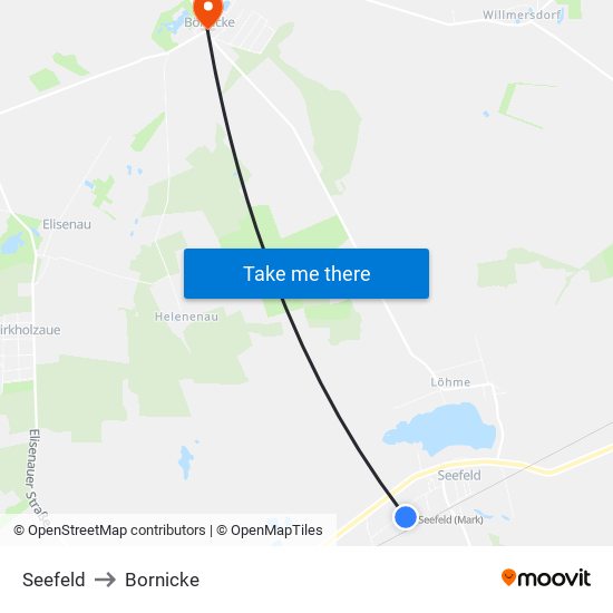 Seefeld to Bornicke map