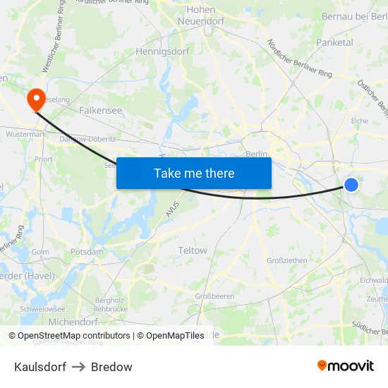 Kaulsdorf to Bredow map