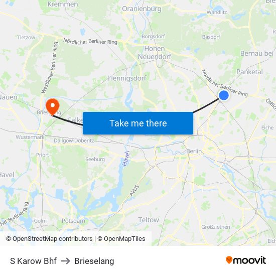 S Karow Bhf to Brieselang map