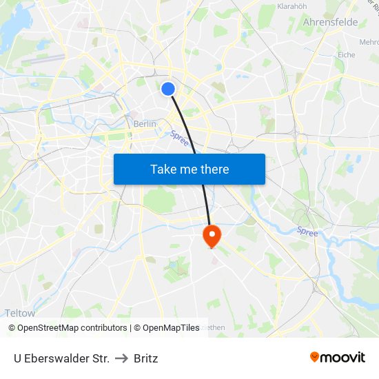 U Eberswalder Str. to Britz map