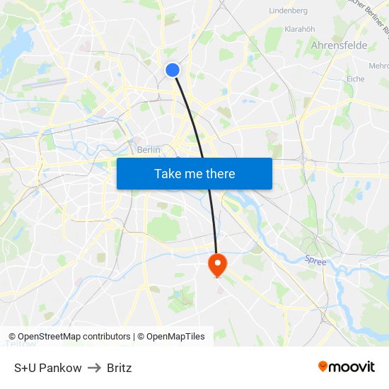 S+U Pankow to Britz map