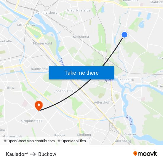Kaulsdorf to Buckow map