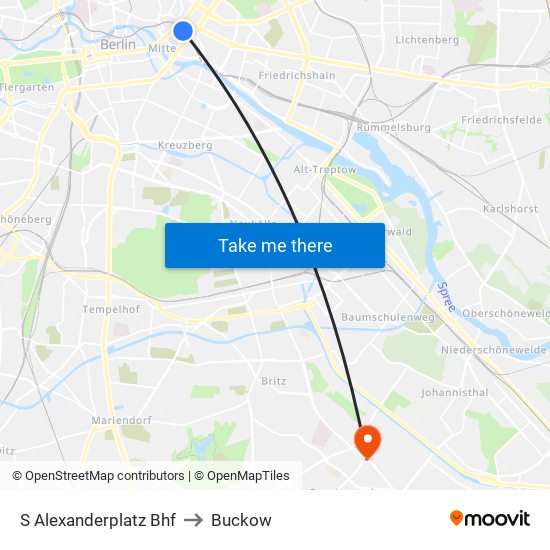 S Alexanderplatz Bhf to Buckow map