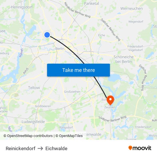 Reinickendorf to Eichwalde map