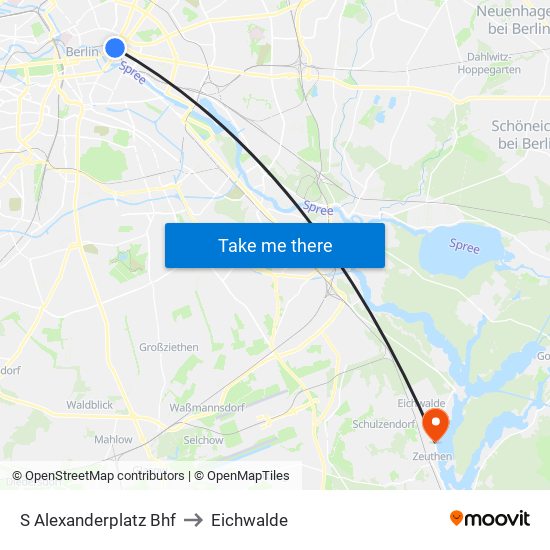 S Alexanderplatz Bhf to Eichwalde map