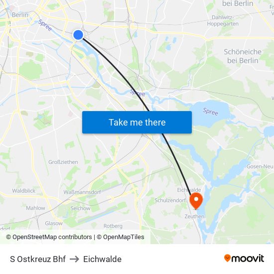 S Ostkreuz Bhf to Eichwalde map