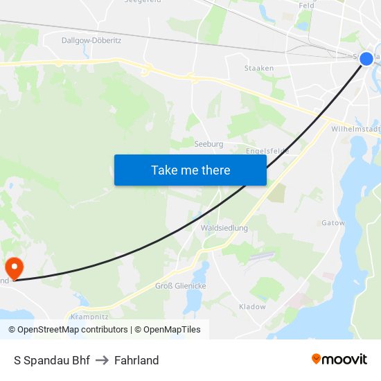 S Spandau Bhf to Fahrland map