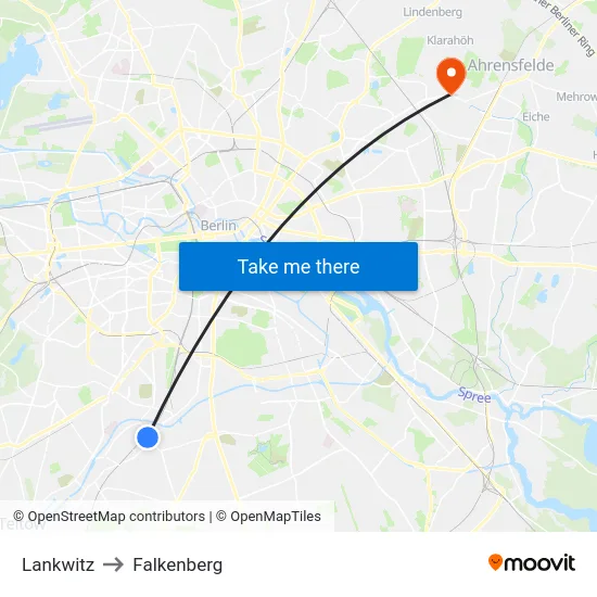 Lankwitz to Falkenberg map
