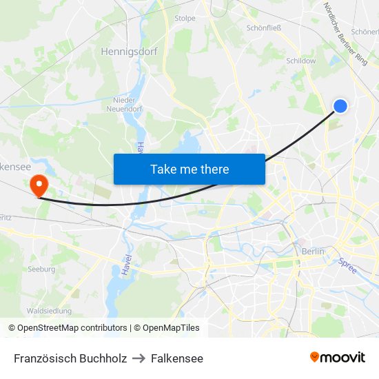 Französisch Buchholz to Falkensee map