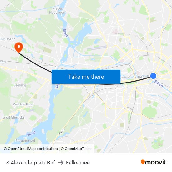 S Alexanderplatz Bhf to Falkensee map