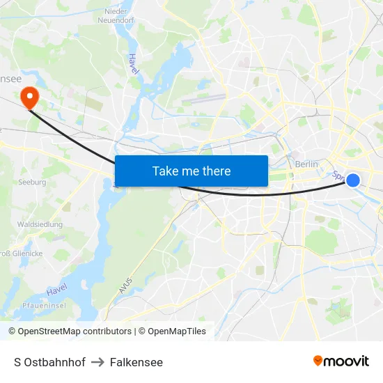 S Ostbahnhof to Falkensee map