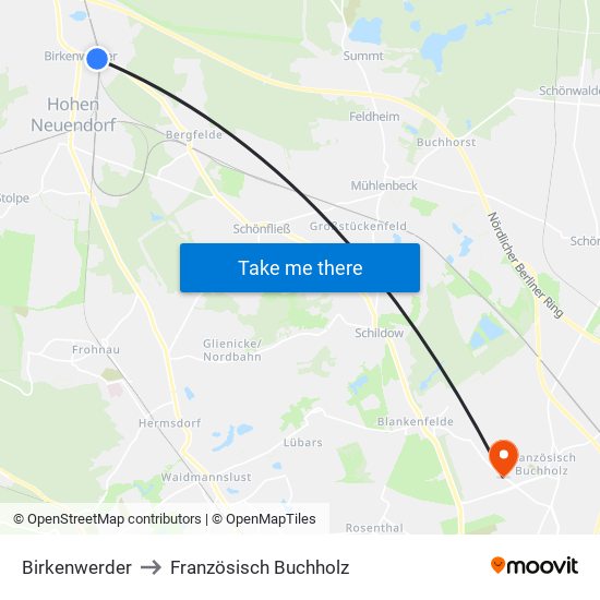 Birkenwerder to Französisch Buchholz map