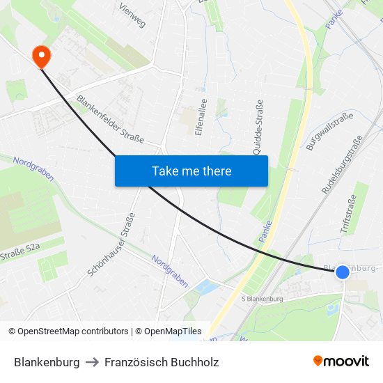 Blankenburg to Französisch Buchholz map