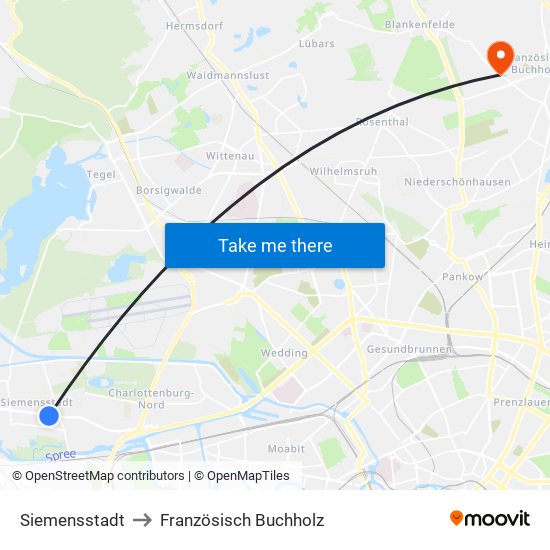 Siemensstadt to Französisch Buchholz map