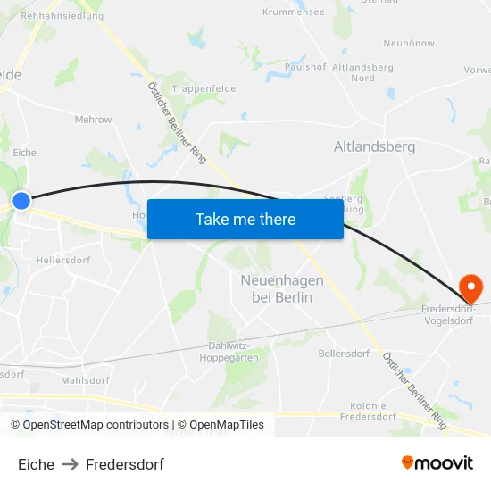 Eiche to Fredersdorf map