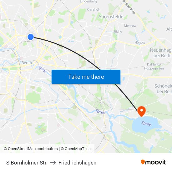 S Bornholmer Str. to Friedrichshagen map
