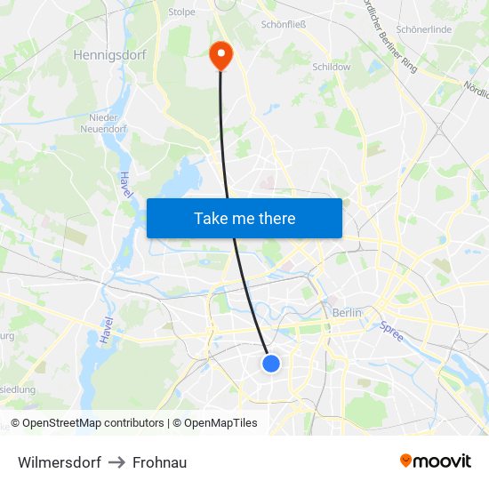 Wilmersdorf to Frohnau map