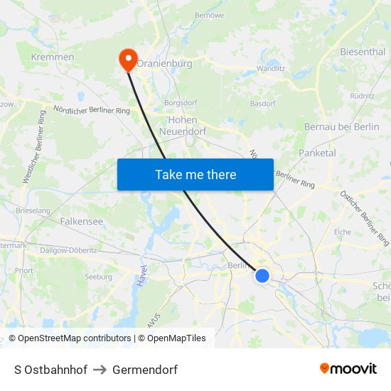 S Ostbahnhof to Germendorf map