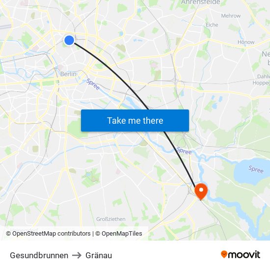 Gesundbrunnen to Gränau map