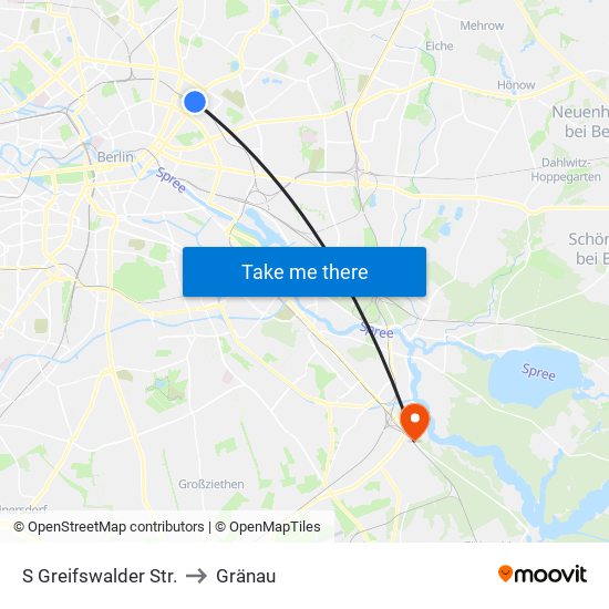 S Greifswalder Str. to Gränau map