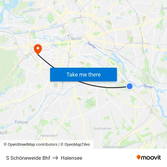 S Schöneweide Bhf to Halensee map