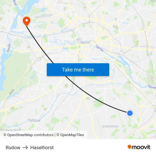 Rudow to Haselhorst map