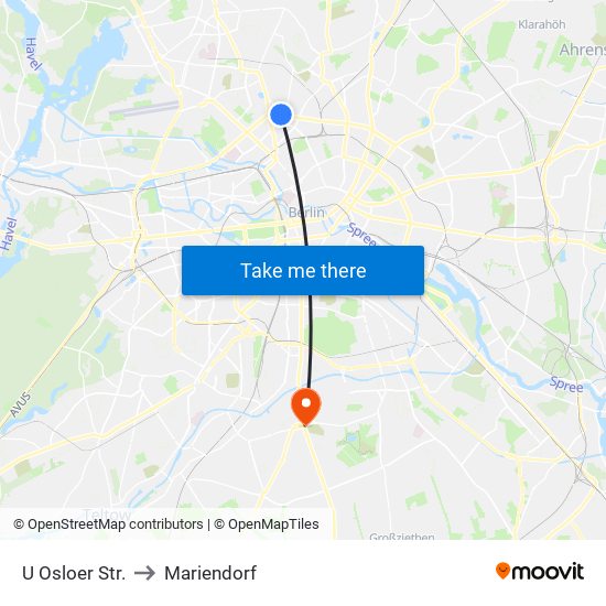 U Osloer Str. to Mariendorf map