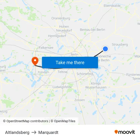 Altlandsberg to Marquardt map