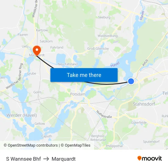 S Wannsee Bhf to Marquardt map