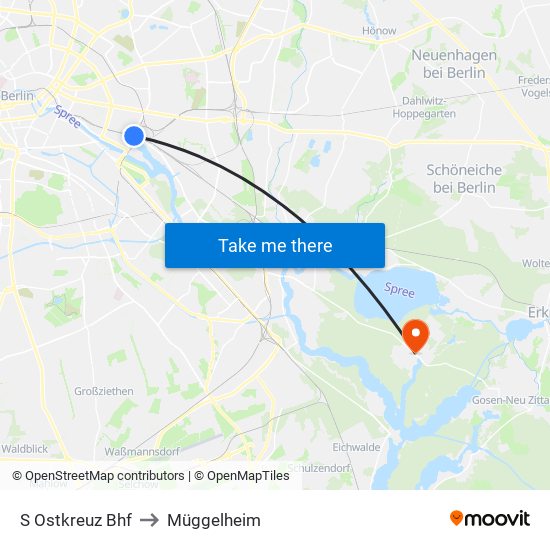 S Ostkreuz Bhf to Müggelheim map