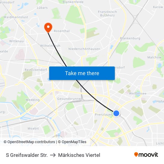 S Greifswalder Str. to Märkisches Viertel map