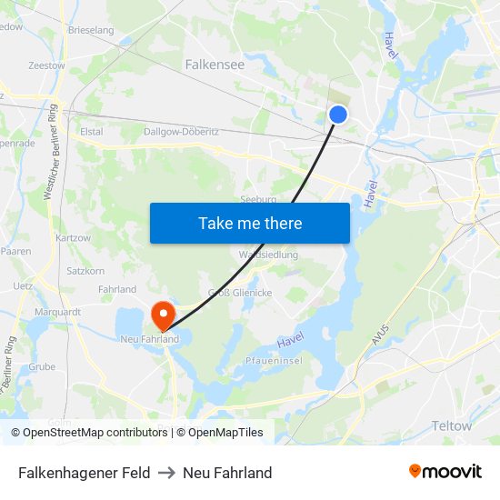 Falkenhagener Feld to Neu Fahrland map