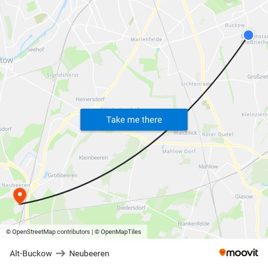 Alt-Buckow to Neubeeren map