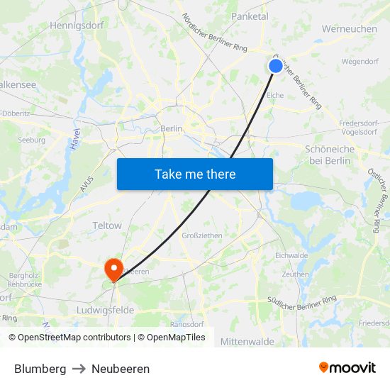 Blumberg to Neubeeren map