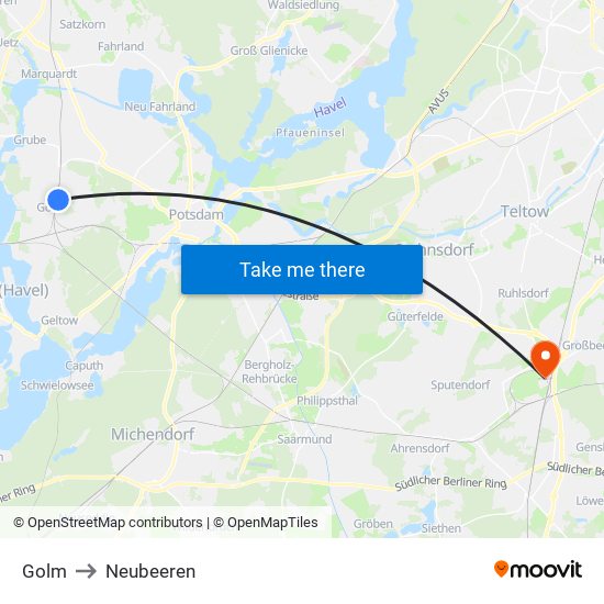 Golm to Neubeeren map