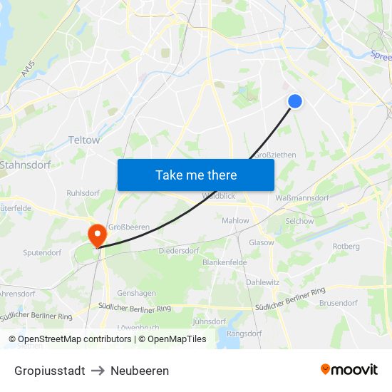 Gropiusstadt to Neubeeren map