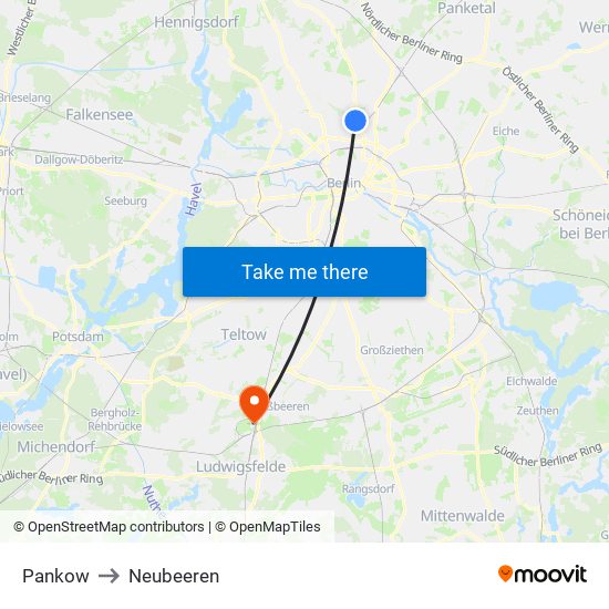 Pankow to Neubeeren map