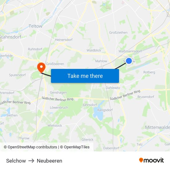 Selchow to Neubeeren map