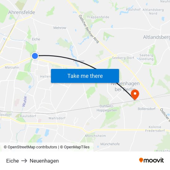 Eiche to Neuenhagen map