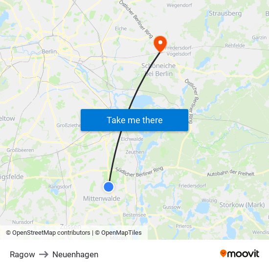 Ragow to Neuenhagen map