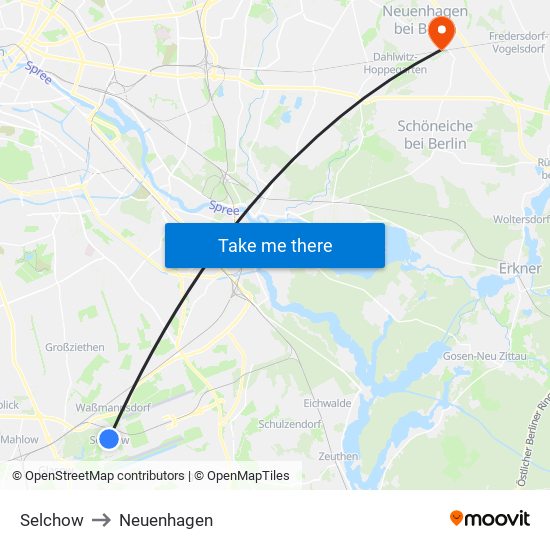 Selchow to Neuenhagen map