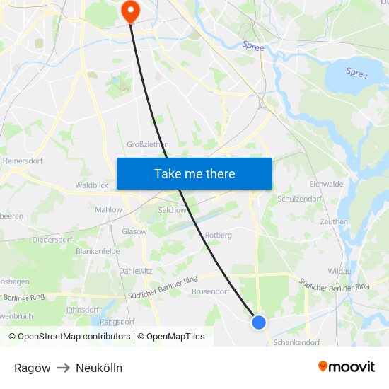 Ragow to Neukölln map